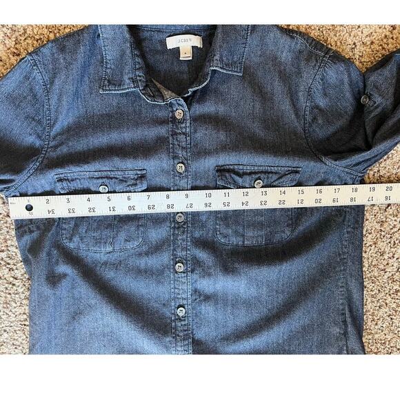 J.CREW Women's Keeper Denim Chambray Shirt, Button Down, Size 6, Classic, Cotton - Picture 6 of 11